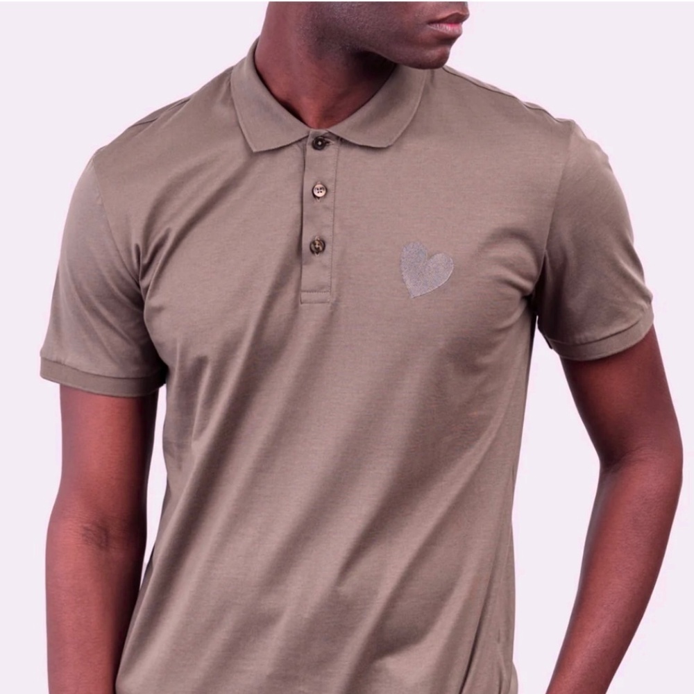 Inimigo Men’s Polo Shirt Tennis Prep Preppy Academia Neutral Beige Sand XL